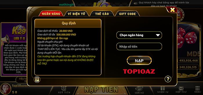 Hướng dẫn giao dịch nạp/rút tiền Rikvip - Rikvip